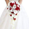 IFFO Bridal Bouquets for Wedding, Calla Lilies Simulation Rose Diamonds Pearl Bride Wedding Bouquet, Romantic Wedding Party Deco