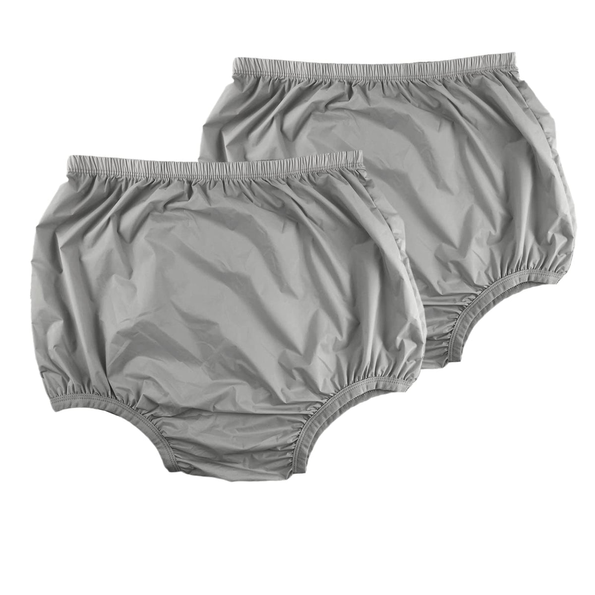 Adult Leakproof Underwear For Incontinence, Washable Low Noise Reusable Adult Diaper Cover, Grey Plastic Pants Cover Unisex 2Pcs