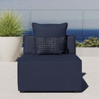 Modway Eei-4209-Nav Saybrook Outdoor Patio Upholstered Sectional Armless Chair, Navy Blue