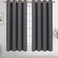 Diraysid Grey Grommet Blackout Curtains for Bedroom Thermal Insulated Room Darkening Curtains Drapes, 52 x 63, 2 Panels