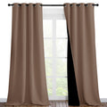 Nicetown Room Warming Complete Blackout Shades For Large Window Door, 100% Blackout Window Curtain Panels With Black Lined, 46 I