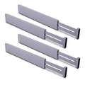Utoplike Bamboo Drawer Dividers Large, Gray Kitchen Drawer Organizers Adjustable, Spring Loaded, Works in Dresser, Bathroom, Bed