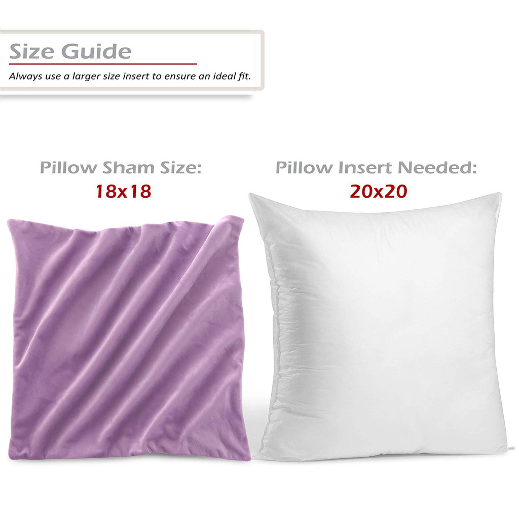 Nestl Throw Pillow Covers, Cozy Velvet Decorative Outdoor Pillow Covers 18X18 Inches, Soft Solid Cushion Covers For Sofa, Bed And Car, Set Of 4 - Lavender