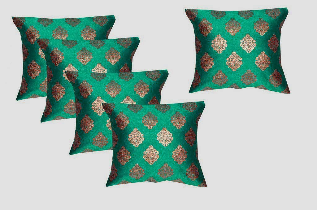 Pink Parrot Durable Dopian Silk Jacquard Pattern Plain Colour Square Throw Pillow Cushion Cover Sofa Chair Seat Pillowcase (30 X