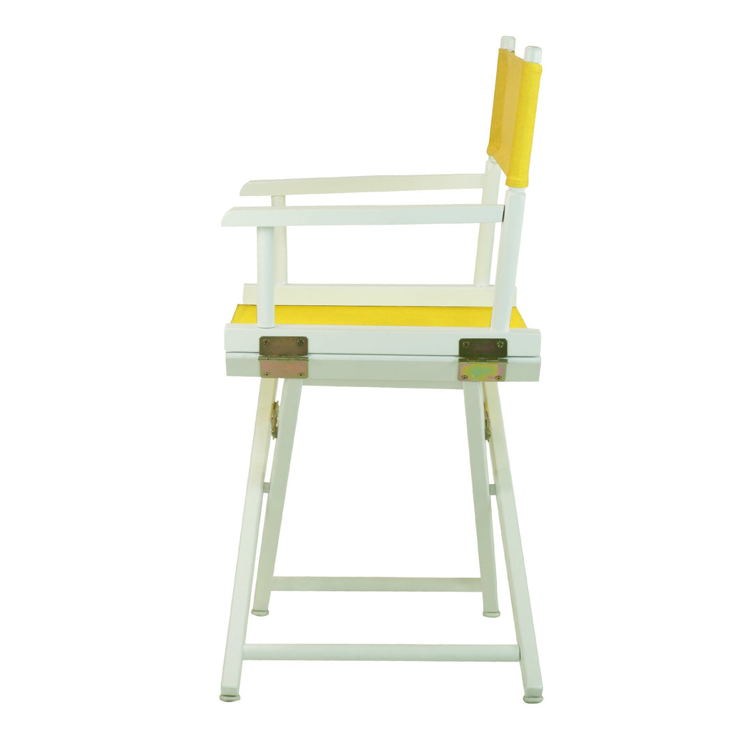 Casual Home 200-01/021-34 18" White Frame-Gold Canvas Director Chair Classic Height, Whiteframe