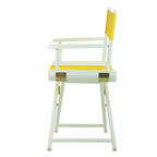 Casual Home 200-01/021-34 18" White Frame-Gold Canvas Director Chair Classic Height, Whiteframe