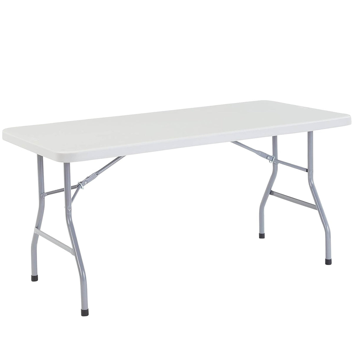 National Public Seating 30&quot; x 60&quot; Plastic Folding Table - Adjustable, Heavy-Duty, Portable, Indoor/Outdoor Table for Office, Camping, Events & Parties – Scratch & Heat Resistant, Speckled Gray