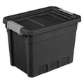 Sterilite 7.5 Gallon Plastic Stacker Tote, Heavy Duty Lidded Storage Bin Container for Stackable Garage and Basement Organizatio
