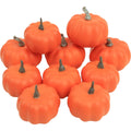 Ghrdopy Fake Pumpkins,10 Pcs Plastic Pumpkins, Orange Artificial Pumpkins for Decorating Thanksgiving Halloween Seasonal Holiday