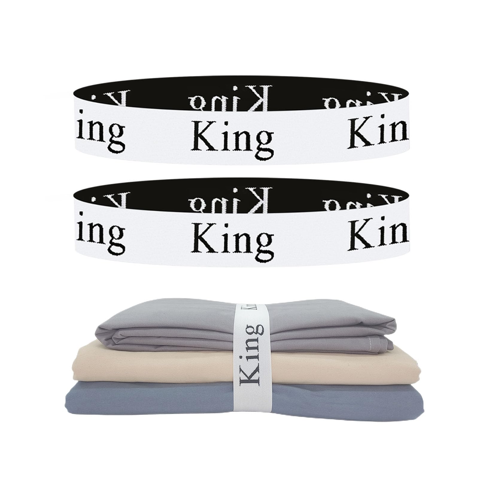 Yermivie 2 Pieces Bed Sheet Organizer Bands, Sheet Organizers And Storage Label Bands, Sheet Label For Bedding, Sheets Organizer