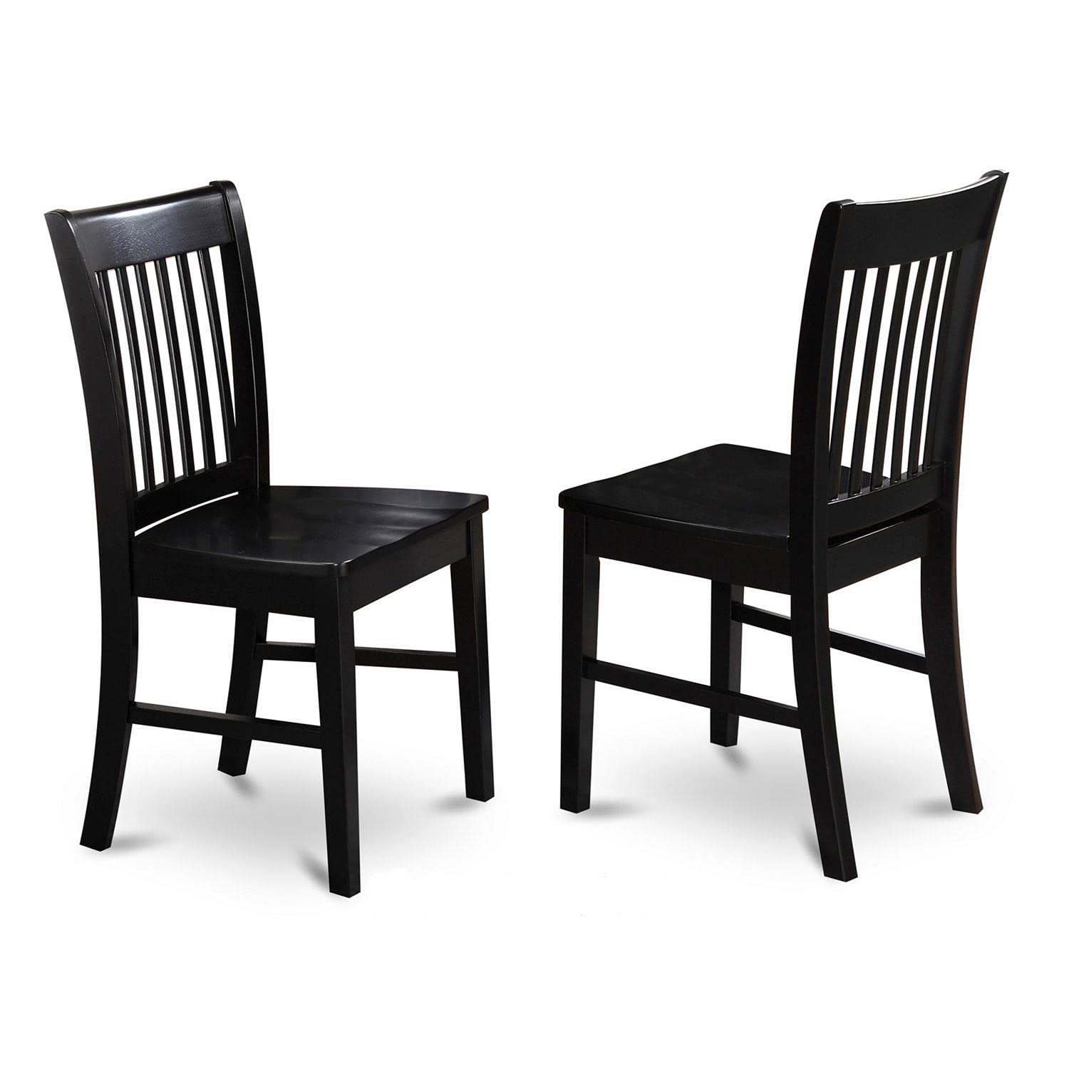 East West Furniture Dublin 3 Piece Kitchen Set for Small Spaces Contains a Round Dining Room Table with Dropleaf and 2 Solid Wood Seat Chairs, 42x42 Inch, DLNO3-BLK-W
