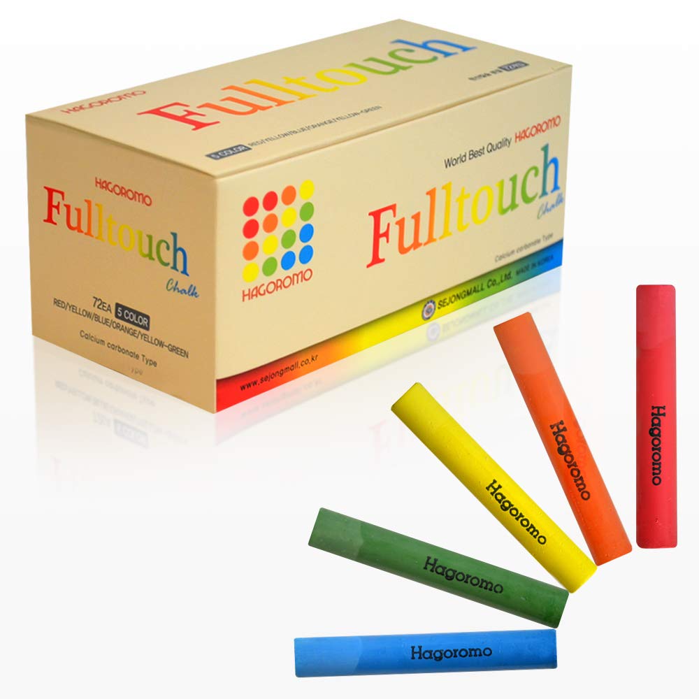 Hagoromo Fulltouch Color Chalk 1 Box [72 Pcs/5 Color Mix]