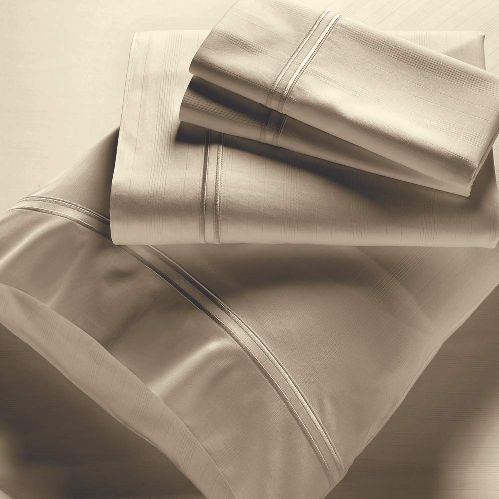 PureCare Elements Rayon Made from Bamboo Sheet Set Featuring Precision-Fit Corners and Enveloping Pillowcases, King, Sand (PCSB-K-SA)