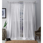 Exclusive Home Curtains Bella Window Curtain Panel Pair with Hidden Tab Top, 54x96, Winter White, 2 Count