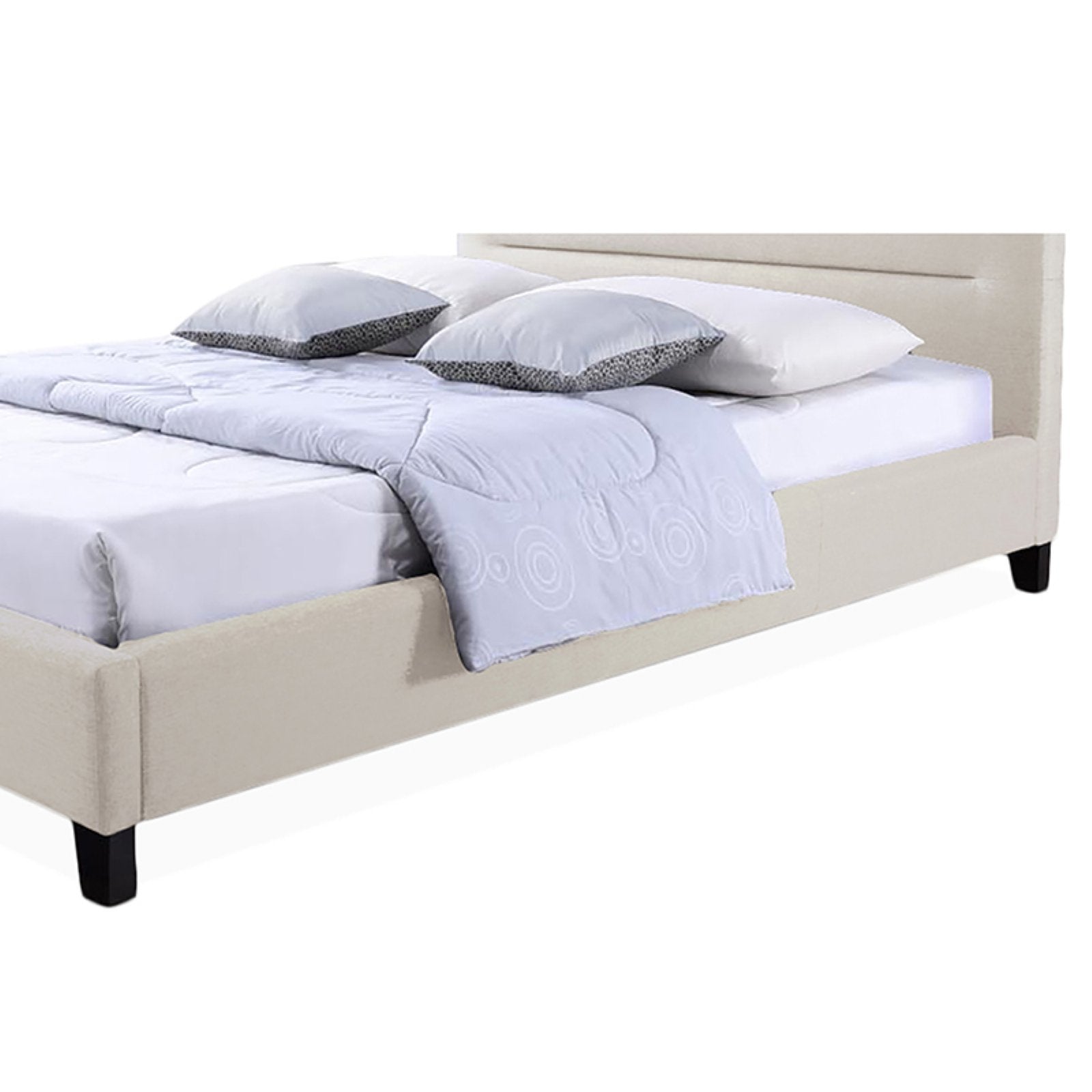 Baxton Studio Hillary Fabric Upholstered Platform Bed, Queen, Grey