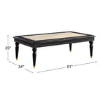 Acme Furniture Rectangular Coffee Table, Marble Top/Black