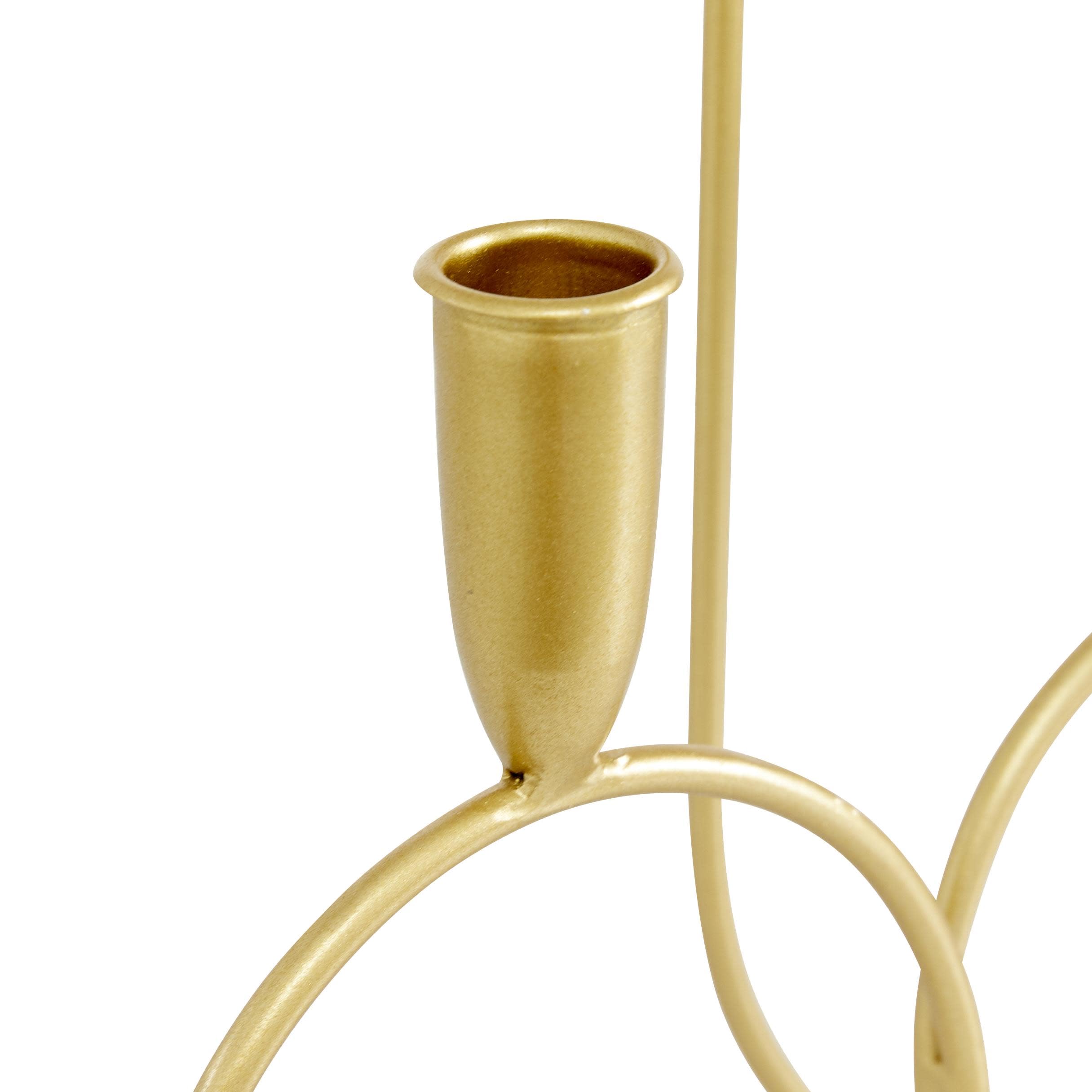 Cosmoliving By Cosmopolitan Metal Candelabra, 15'' X 5'' X 11'', Gold