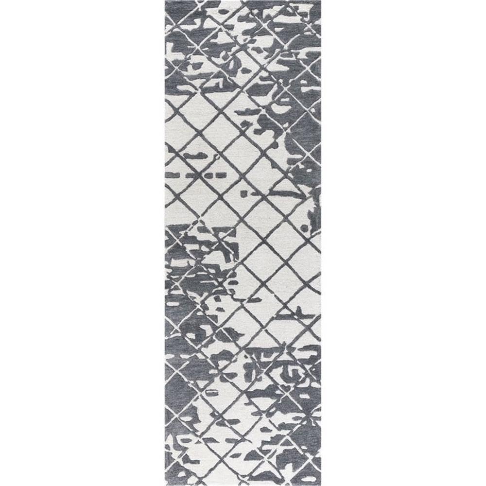 Rizzy Home Alora Decor Geneva 2'6" X 8' Abstract Natural/Ivory Hand-Tufted Area Rug