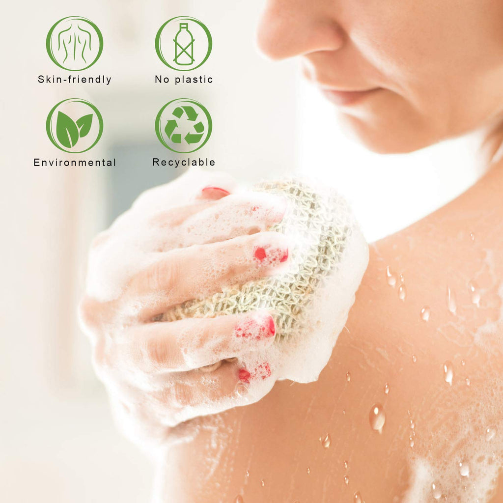 E-Know Soap Bag, 5 Pack Natural Sisal Soap Saver, Zero Waste Plastic-Free Soap Net, Foaming And Drying The Soap, Massage, Peelin