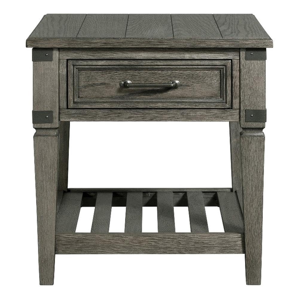 Intercon Foundry 24&quot; Wide Drawer and Shelf, Brushed Pewter End/Side/Nesting Tables