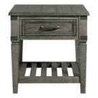 Intercon Foundry 24" Wide Drawer and Shelf, Brushed Pewter End/Side/Nesting Tables