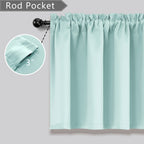 Mrs.Naturall Beach Valances For Kitchen Window 2 Pack Rod Pocket Blackout Valance For Living Room Bathroom 36 X 16 Inch Length S