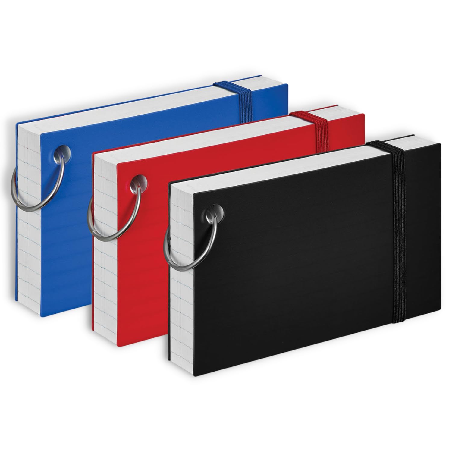 1Intheoffice Index Cards With Ring 3X5, Flash Cards With Binder Ring, Single Hole Punched Notecards, White, 100 Cards