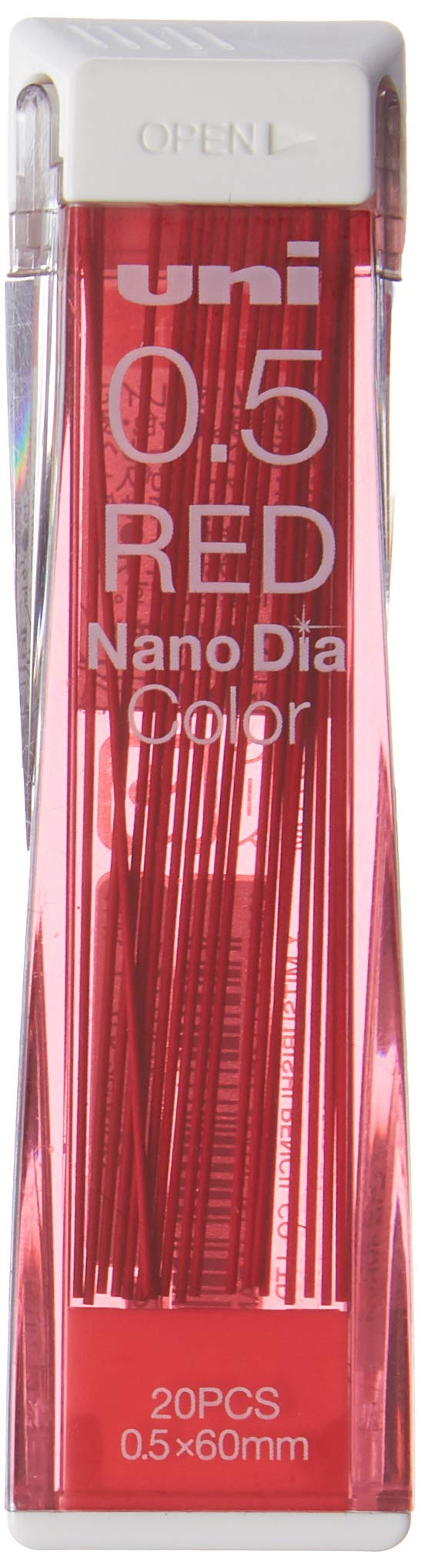 Uni Mechanical Pencil Lead Nanodia Color Red 0.5Mm 20Leads