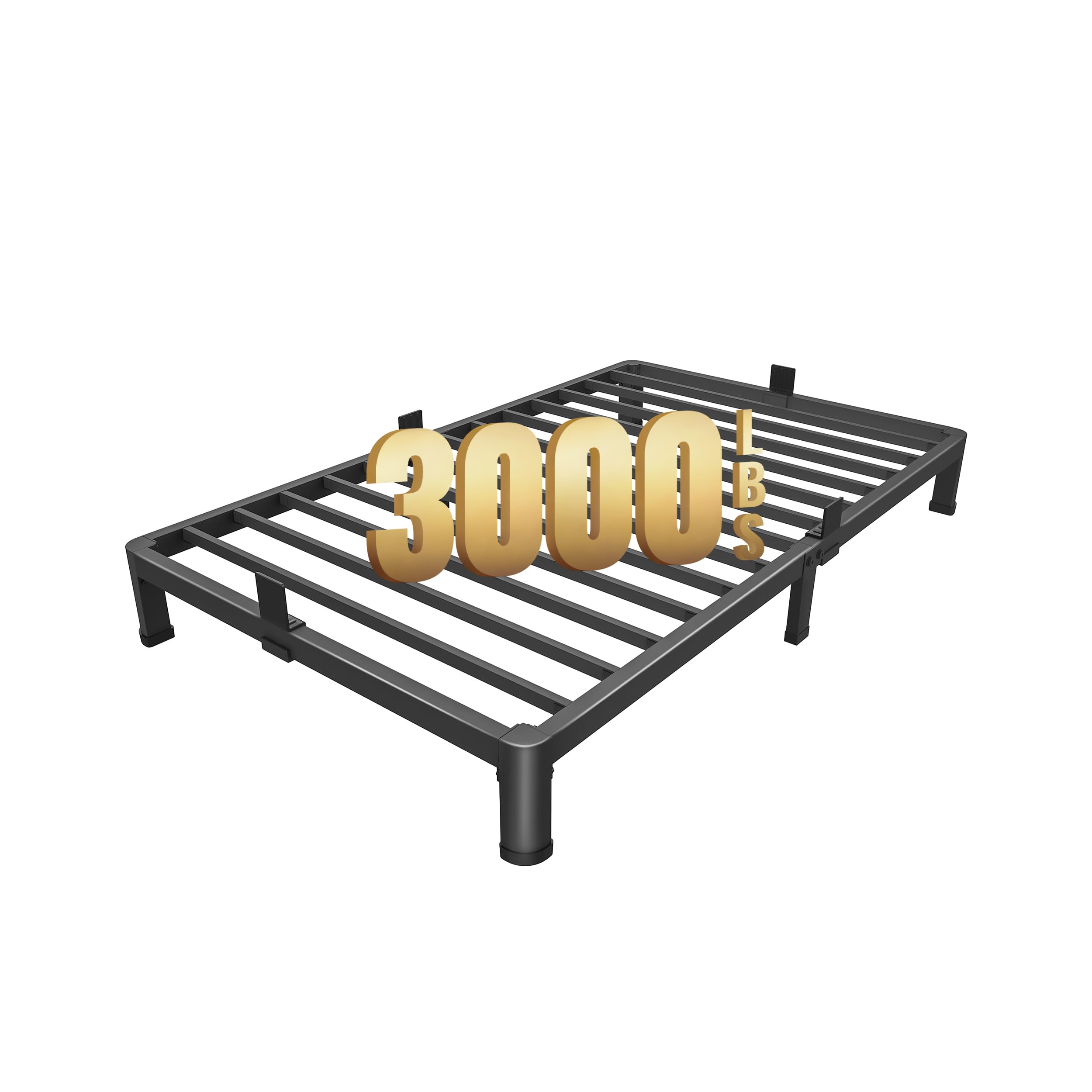Maf 4 Inch Twin Metal Platform Bed Frame With Round Corner Legs, 3000 Lbs Heavy Duty Steel Slats Support, Noise Free, No Box Spring Needed, Easy Assembly