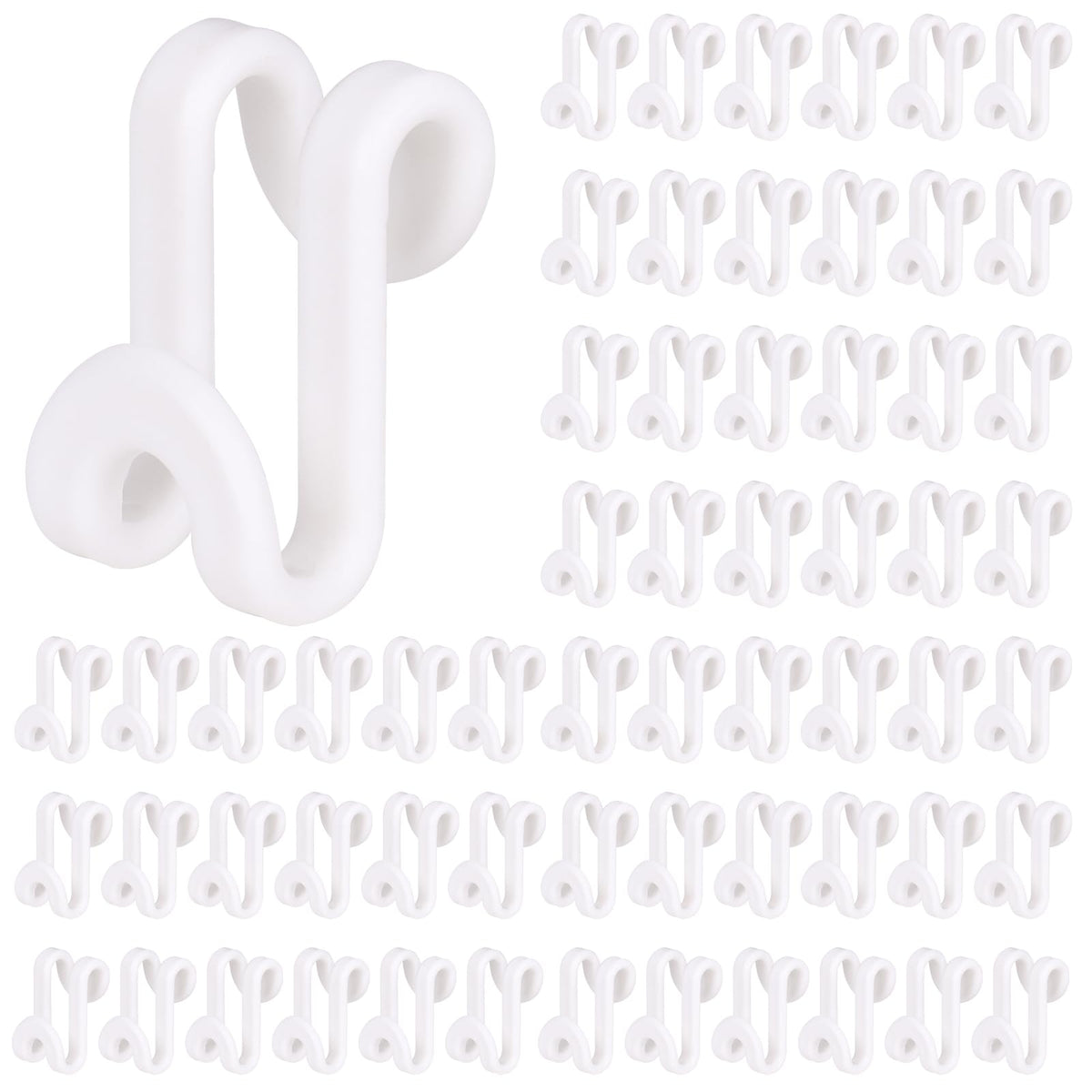 HAKDAY 60PCS White Clothes Hanger Connector Hooks, Heavy Duty Space Saving Hooks for Velvet Hangers Wooden Hangers Closet Organi