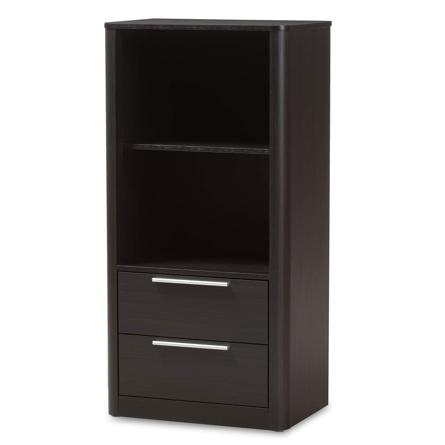 Baxton Studio Carlingford 2 Shelf Bookcase in Dark Brown