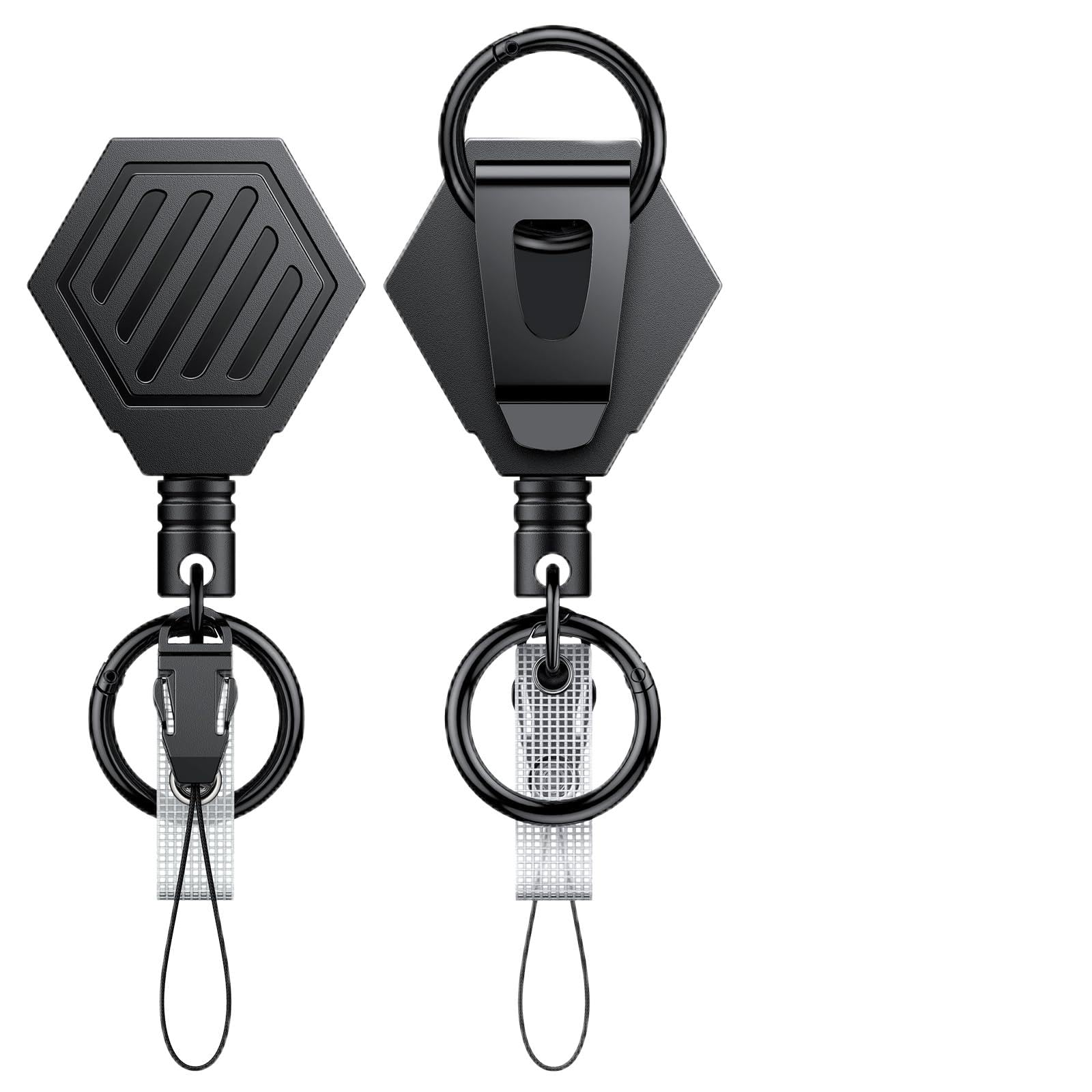 Uniclife 2 Pack Heavy Duty Retractable Keychain With Magnetic Closure Retractable Badge Reel For Up To 16 Oz Magnetic Badge Hold