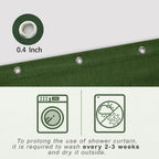 Koufall Olive Green Waterproof Linen Fabric Shower Curtain For Bathroom 36X72 Inches Long