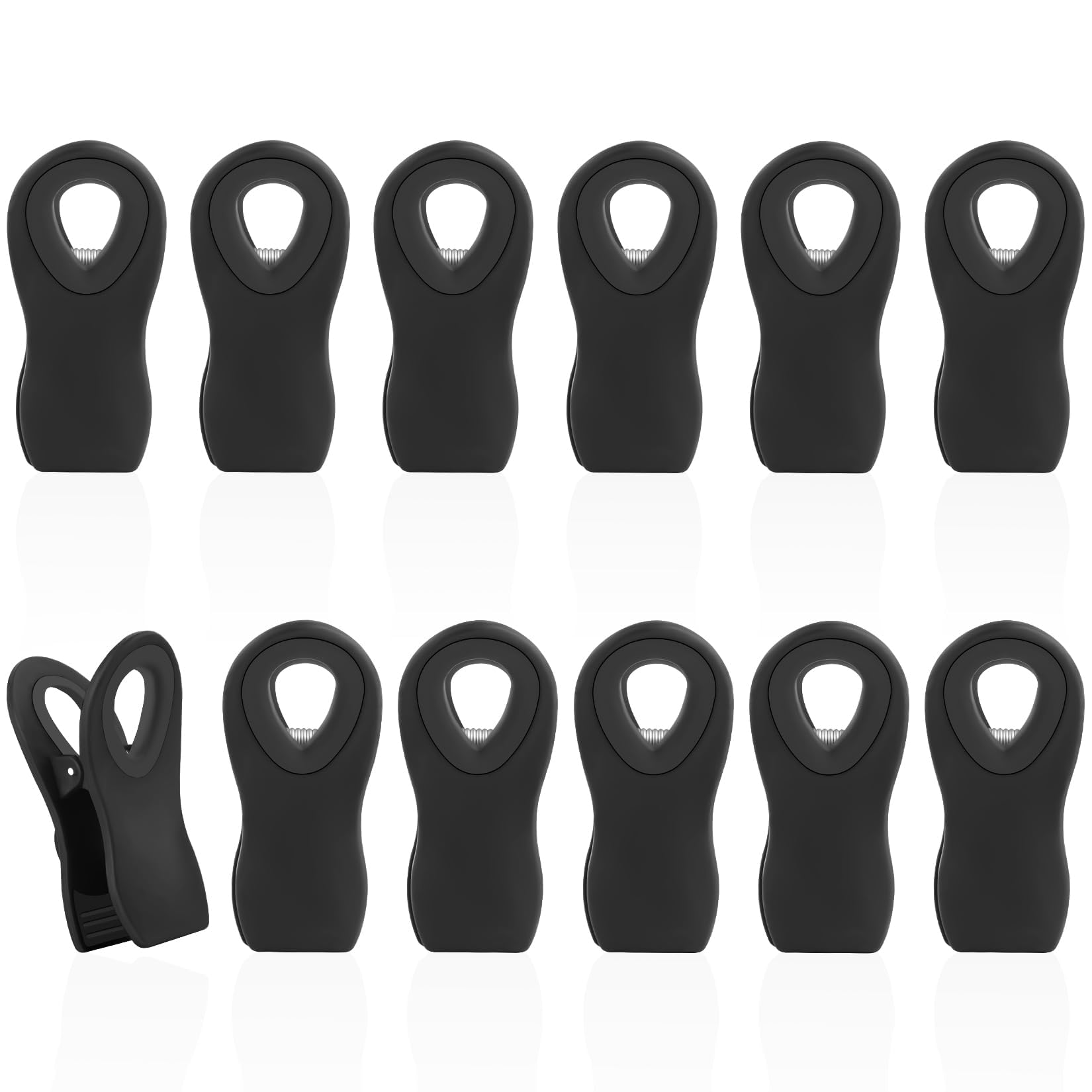 12 Pack Magnetic Chip Clips Bag Clips Food Bag Clips For Food Packages, Kitchen Clips With Magnet For Refrigerator, Plastic Bag