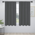 Easy-Going Rod Pocket Blackout Curtains For Bedroom, Room Darkening Window Curtains For Living Room, Thermal Insulated Noise Reduction Solid Window Drapes, 2 Panels(52X63 In, Gray)