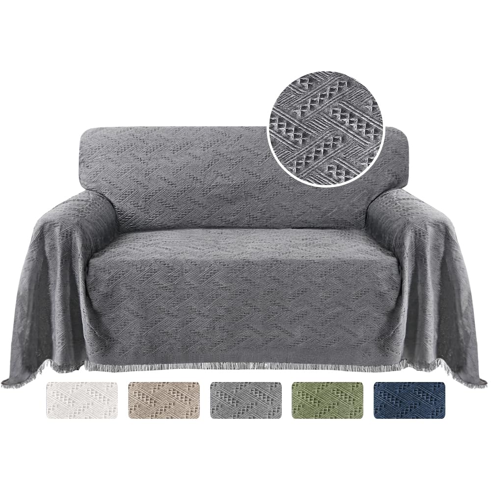 Turquoize Cotton Sofa Cover Couch Cover Grey Couch Protector Sofa Throw Cover For Couches Washable Sectional Sofa Couch Covers F