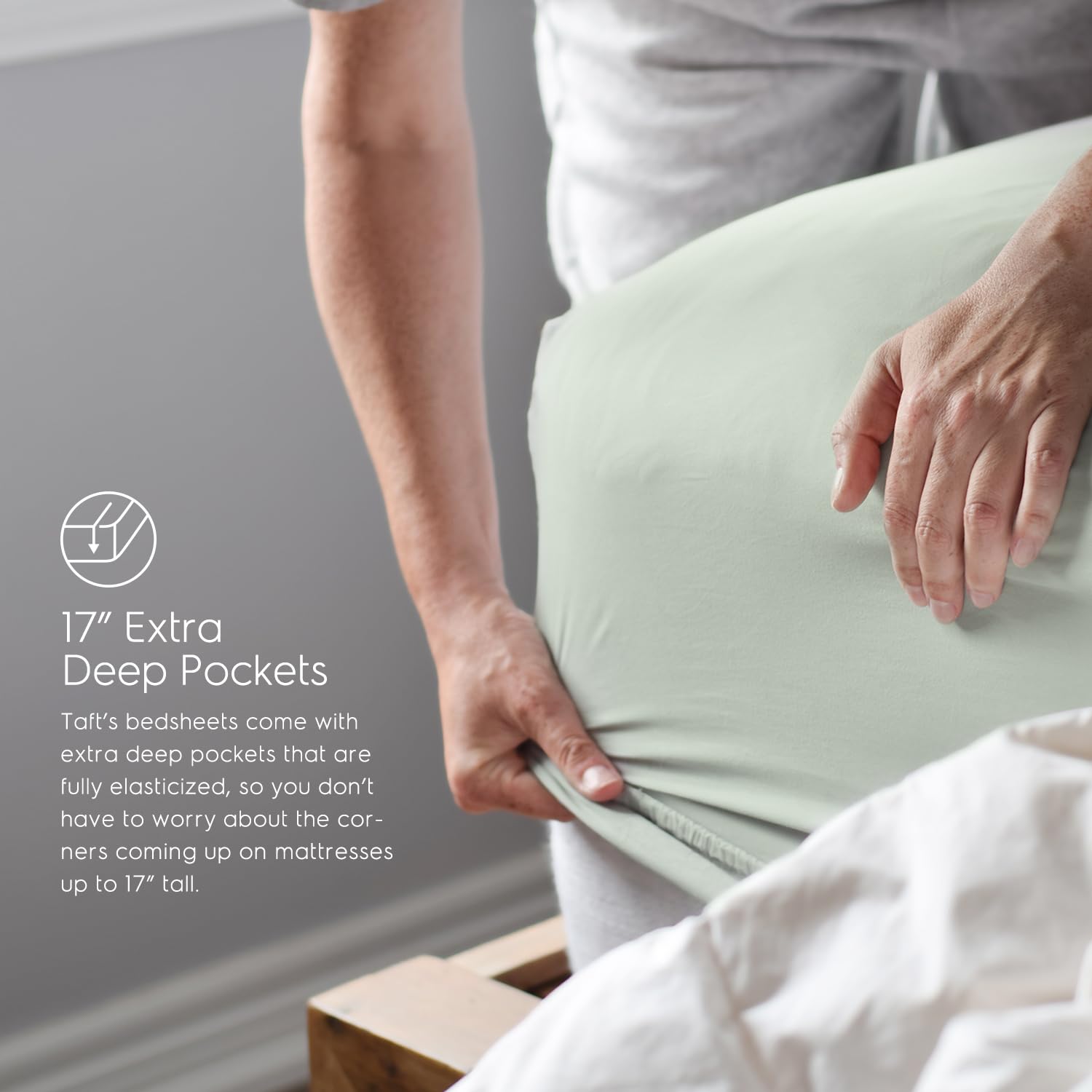 Tafts Bamboo Sheets Full Size Bed Sheets 5 Piece Set, Pure 100% Organic Bamboo, 17” Deep Pockets - Luxuriously Soft, Silky Smooth, Cooling, Double Stitched, Lifetime Quality Guarantee (Green)