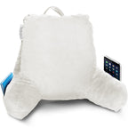 Nestl Reading Pillow Standard Bed Pillow, Back Pillow For Sitting In Bed Shredded Memory Foam Chair Pillow, Reading & Bed Rest Pillows White Back Pillow For Bed, Bed Chair Arm Pillow With Pockets