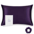 Alaska Bear Natural Silk Pillowcase, 100 Percent Mulberry Silk, Queen Size (1 Pack, Dark Purple)
