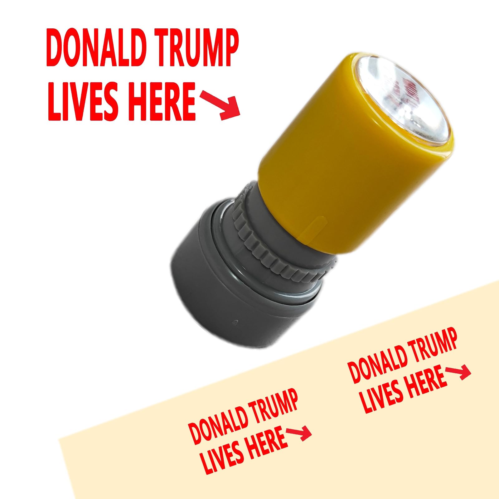 Donald Trump Lives Here Stamp, Self Inking For 2024 Merchandise, Rubber Red Ink Stamp For Business Office Supplies