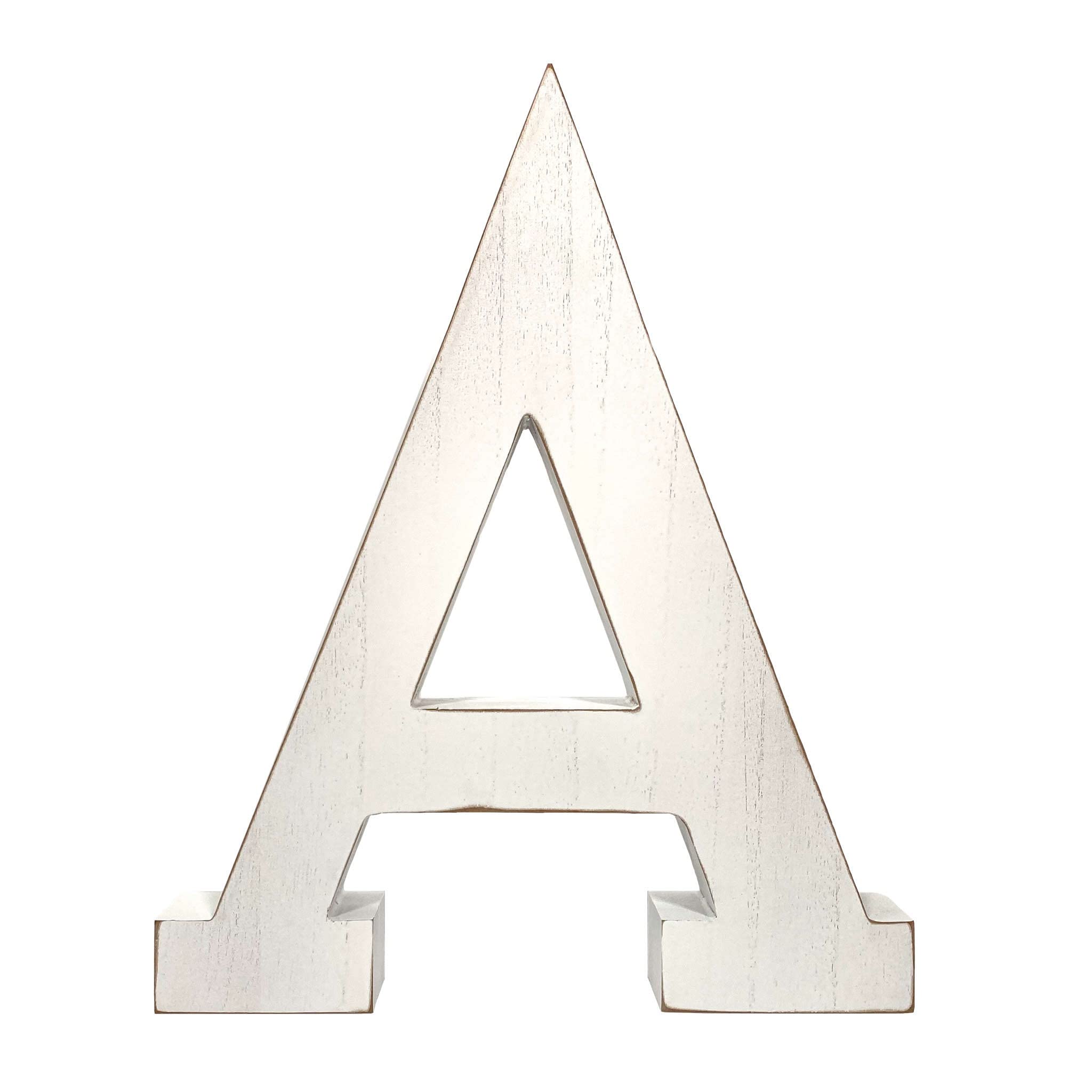 HomeRoots 16' Distressed White Wash Wooden Initial Letter A Sculpture