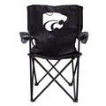 VictoryStore Outdoor Camping Chair - Kansas State University Wildcats Black Folding Camping Chair with Carry B