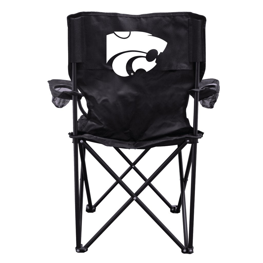 VictoryStore Outdoor Camping Chair - Kansas State University Wildcats Black Folding Camping Chair with Carry B