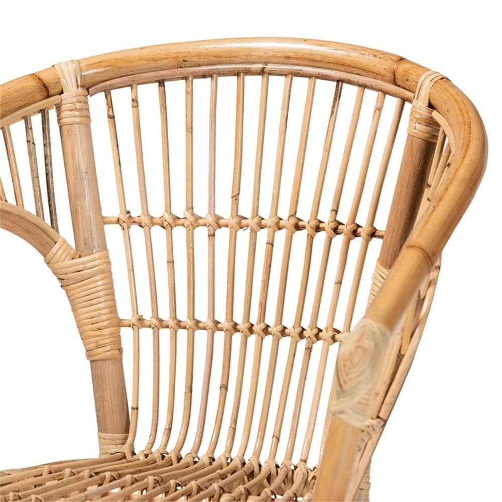 Baxton Studio Alleta Rattan Dining Chair Set - Thumbnail 3
