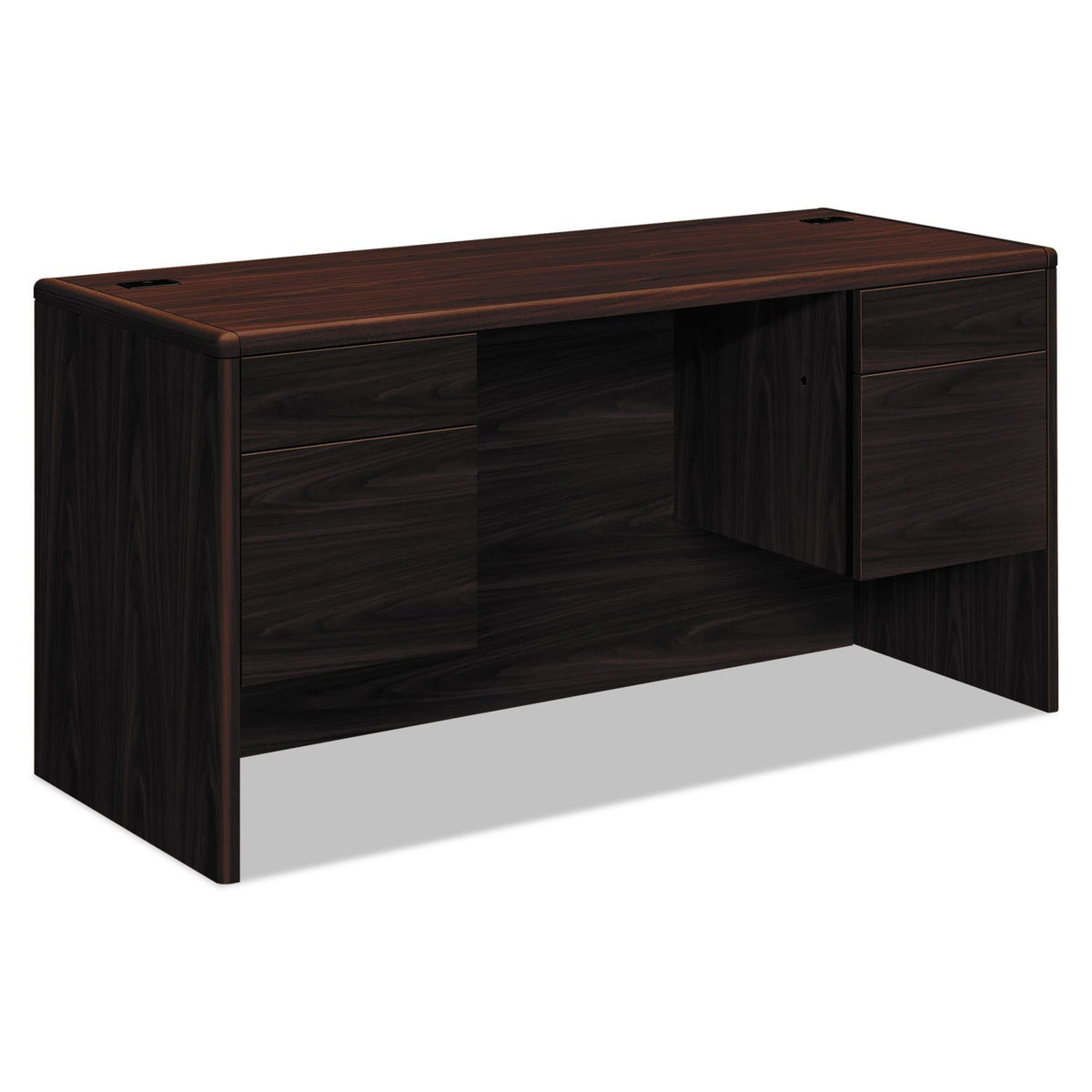 Hon 10765Nn 10700 Kneespace Credenza, 3/4 Height Pedestals, 60W X 24D X 29 1/2H, Mahogany