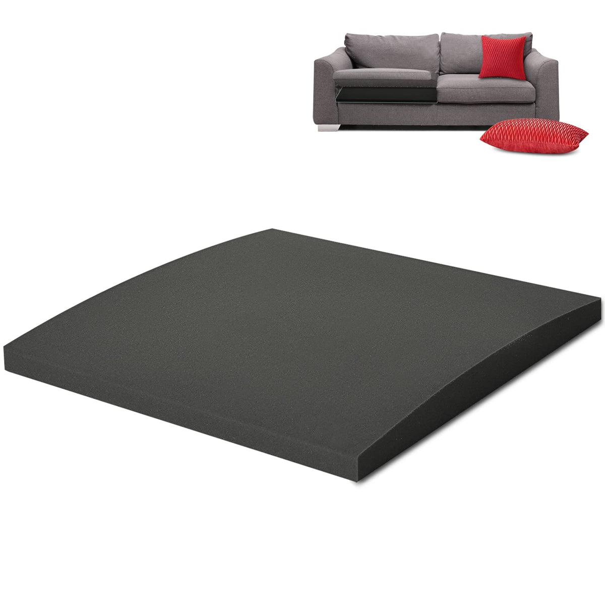 Havargo Couch Cushion Support For Sagging Seat, High Density Foam Under Couch Cushion Support Anti Slip, Dark Grey 1Pc