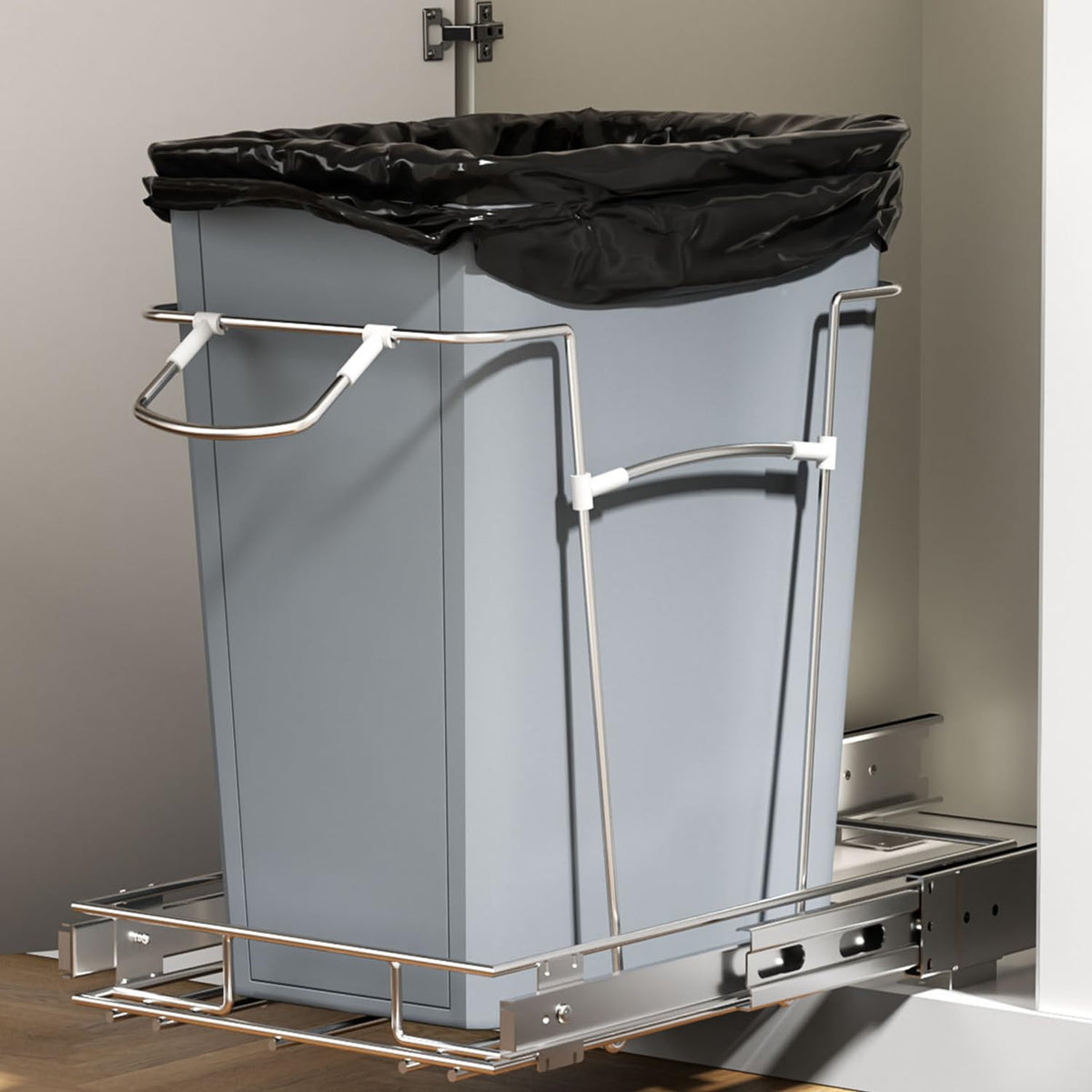 Pull Out Trash Can for Kitchen Cabinet, Heavy Duty Under Sink Organizer