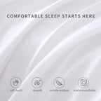 Candoury Satin Sheets Bed Set 4 Pcs, King Size Silky Bedding Set, Soft And Durable Pillowcase, Flat Sheet And Fitted Sheet, Hotel Luxury Bed Sheets Set(King, White)