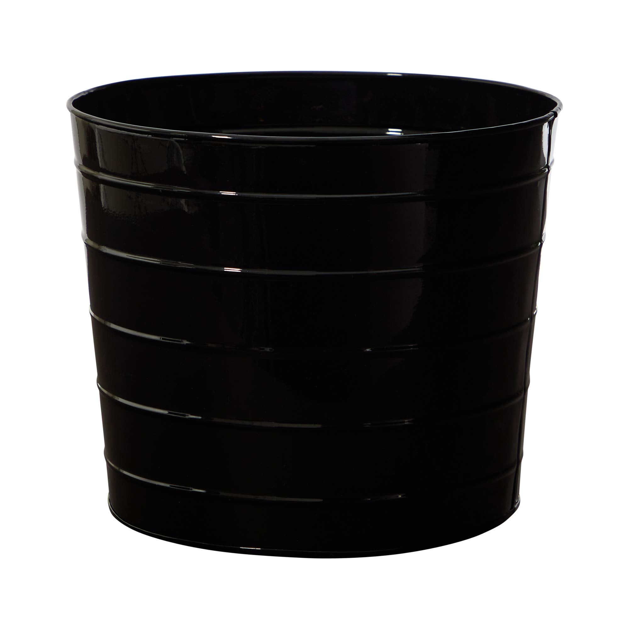 12 Farmhouse Black Metal Ribbed Planter