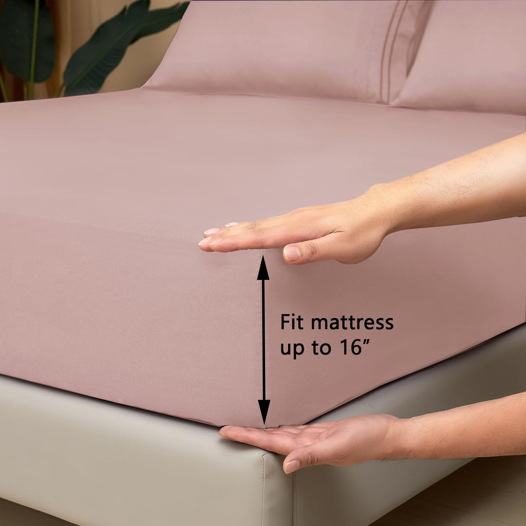 Mejoroom California King Size Sheet Set - Soft Microfiber Bed Sheets,Deep Pocket Fitted Sheet, Breathable, Wrinkle & Fade Resist
